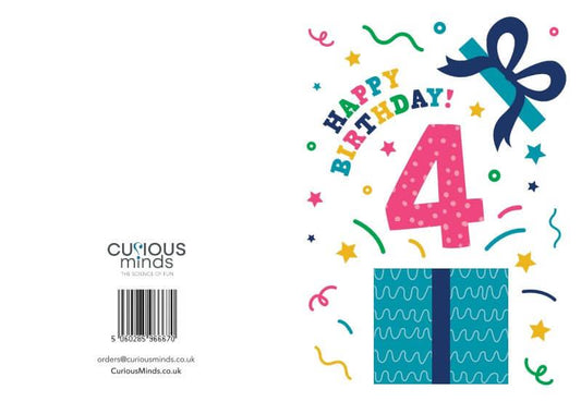 Happy Birthday Card - Age 4 (105 x 148 mm)