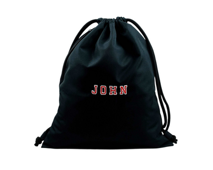 Drawstring Gym Bag in Black - APG Personalised