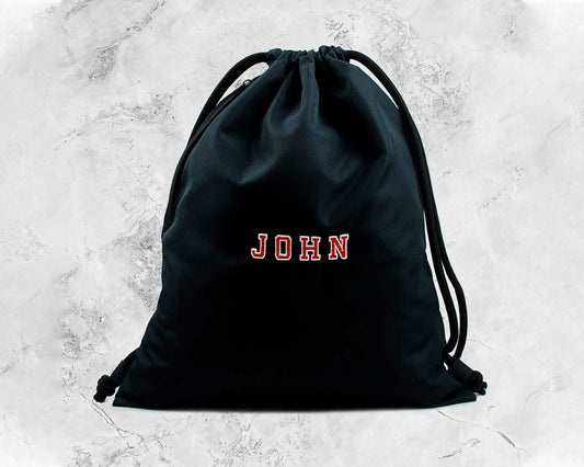 Drawstring Gym Bag in Black