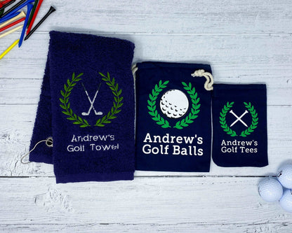 Personalised Golf Bags & Towel Set