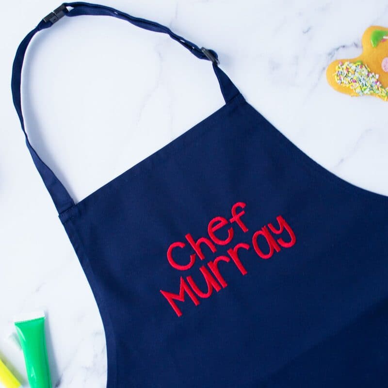 Personalised Childrens Apron in Blue - APG Personalised